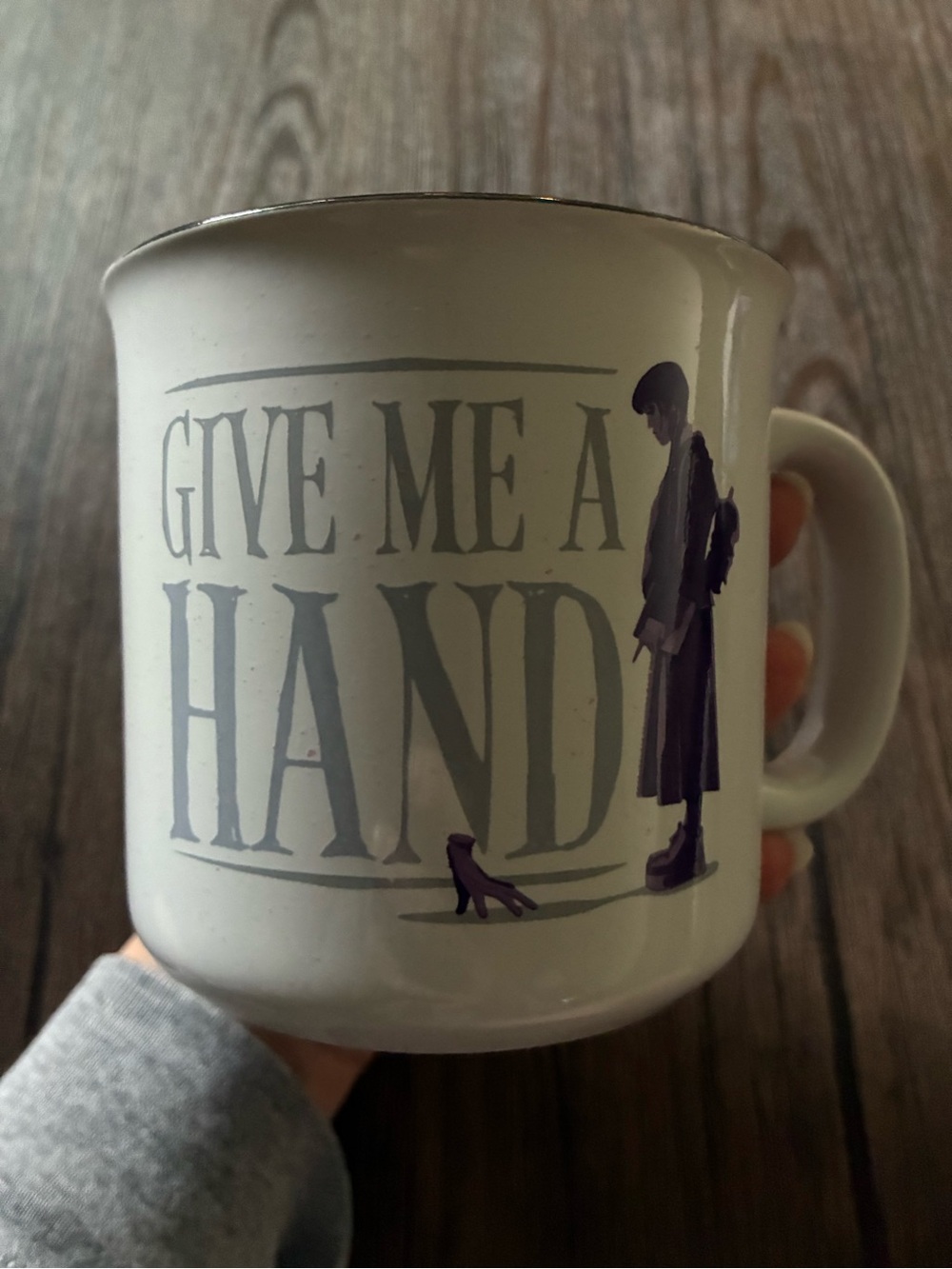 Wednesday and Thing “Give Me A Hand” Mug NWOT